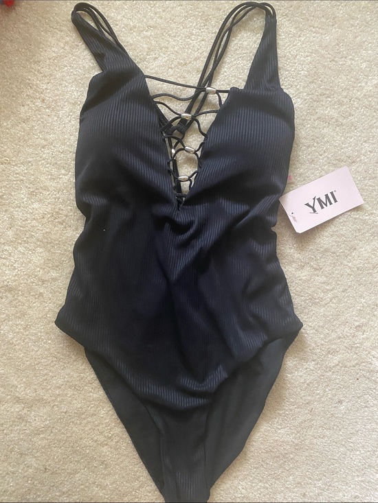 YMI Other - YMI size XL NWT black ribbed tie one piece swimsuit